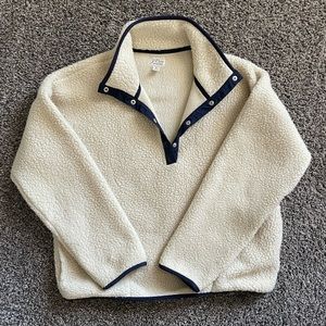 J. Crew Cream Sherpa Pullover - Medium